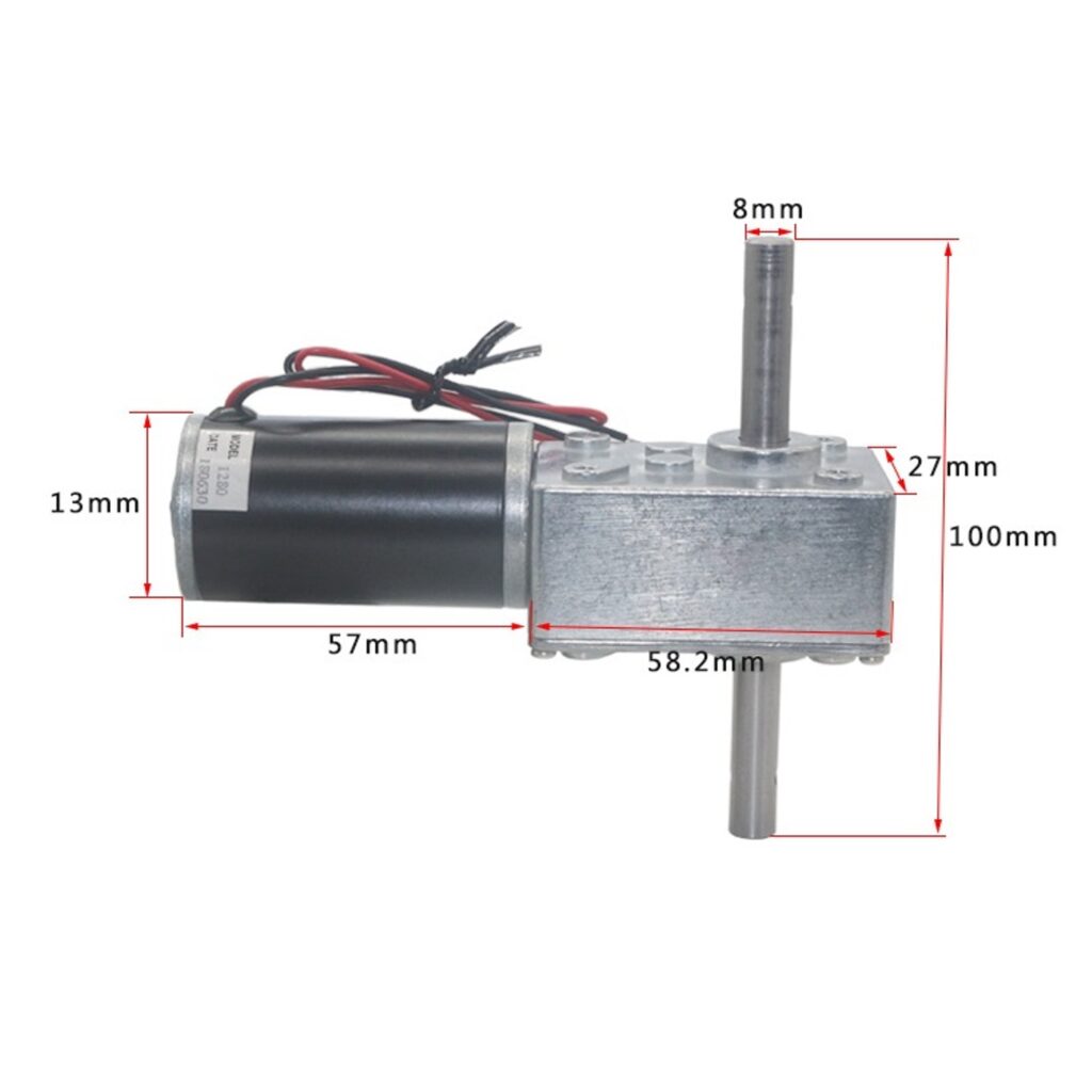 Motorreductor Gusano De Doble Eje 5840 31ZY 80 RPM Eje Largo