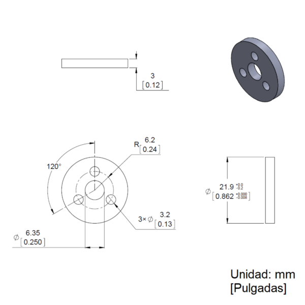 Acoplador de Ruedas de Aluminio de 5 mm (Una pieza) - Imagen 7