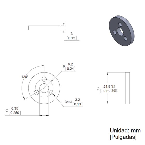 Acoplador de Ruedas de Aluminio de 6 mm (Una pieza) - Imagen 7