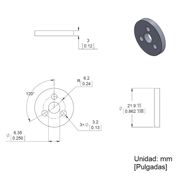 Acoplador de Ruedas de Aluminio de 1/4" (Una pieza) - Imagen 7