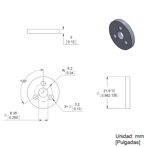 Acoplador de Ruedas de Aluminio de 4 mm (Una pieza) - Imagen 7