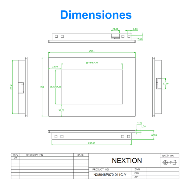 Pantalla Táctil Capacitiva HMI Nextion 7.0" (NX8048P070-011C-Y) - Con Case - Imagen 4