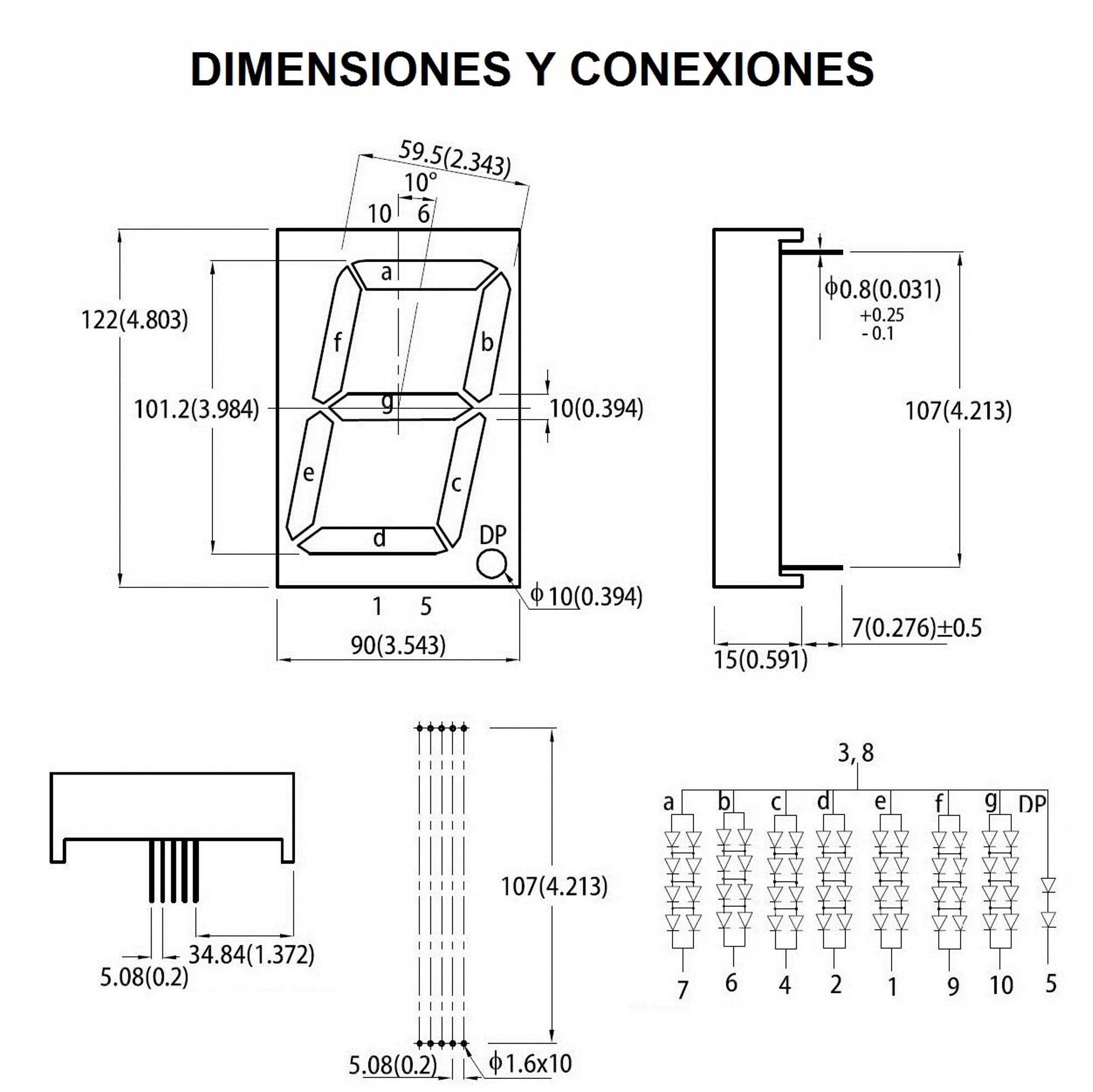 Display de 7 segmentos 4 pulgadas nodo com n sandorobotics