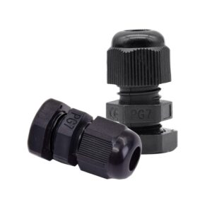 Par de Conectores Impermeables PG7 (Negro)