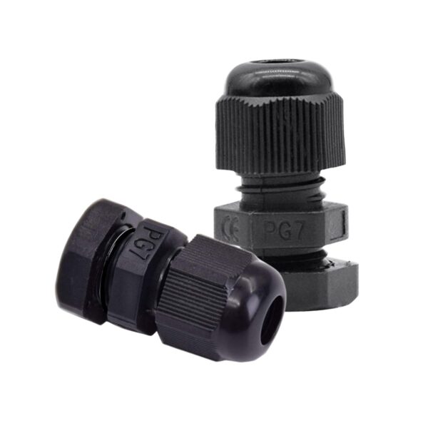 Par de Conectores Impermeables PG7 (Negro)