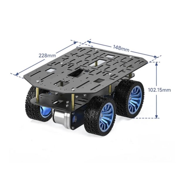 Chasis de Aleación de Aluminio — Robot Inteligente MSPM0 - Imagen 3