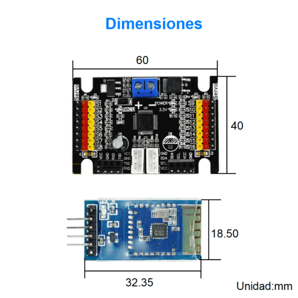 Tarjeta de Expansión PWM de 16 Canales Yahboom (Con Bluetooth 5.0) - Imagen 6