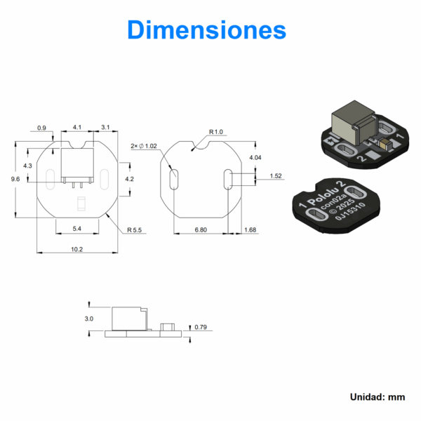 Placa con Conector JST SH de 2 Vías Para Micromotores Estándar – Conector Lateral (Par) - Imagen 9