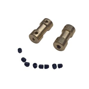 Par de Mini Coples Rígidos de Latón — 3x3x20mm