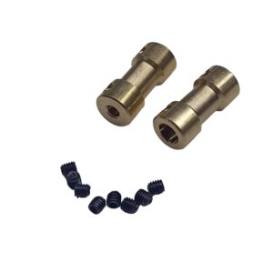 Par de Mini Coples Rígidos de Latón — 3x5x20mm