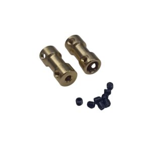 Par de Mini Coples Rígidos de Latón — 3x6x20mm