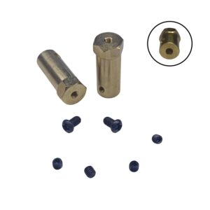 Par de Adaptadores Hexagonales para Eje de Motor - 4mm (Largo)