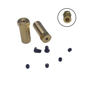 Par de Adaptadores Hexagonales para Eje de Motor - 6mm (Largo)