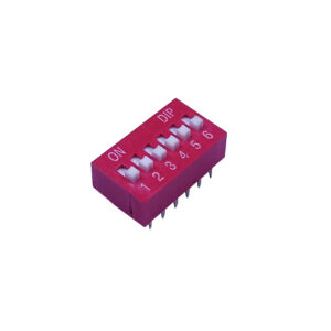 Switch Deslizable Rojo (Dip Switch) — 6 Posiciones